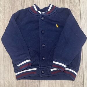POLO RALPH LAUREN Navy Blue Baseball Varsity jacket